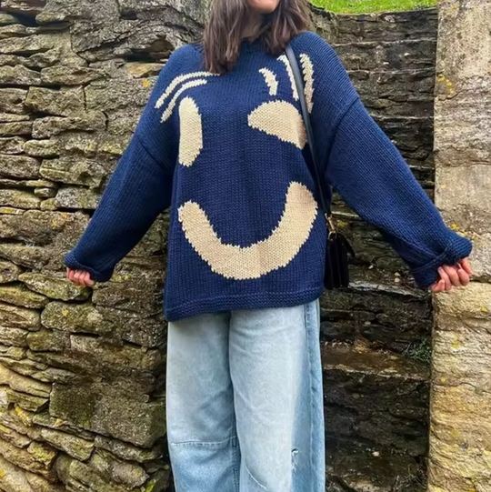 EB | übergroßer Baumwollstrickpullover