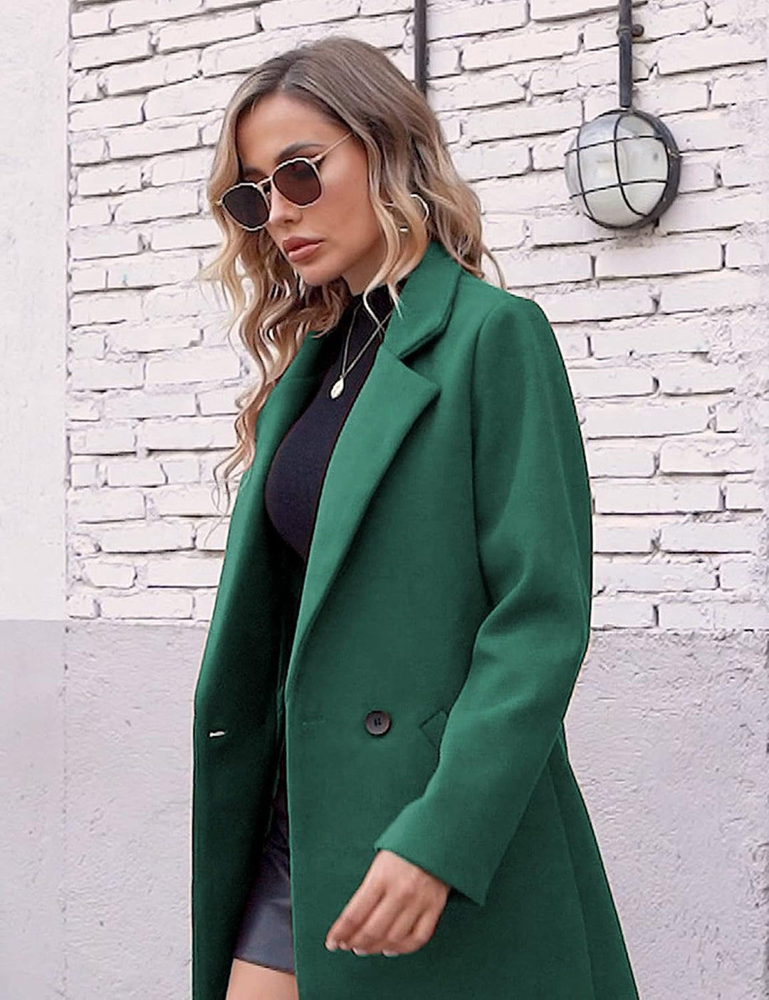 EB | Damen Winter Wollmantel mit spitzem Revers