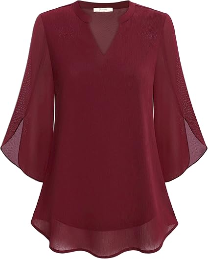 EB | Doppelter Schichten Chiffon-Bluse