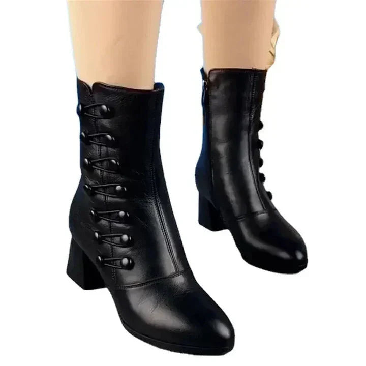 EB | Leder-Damenstiefel Aus Grobem Leder
