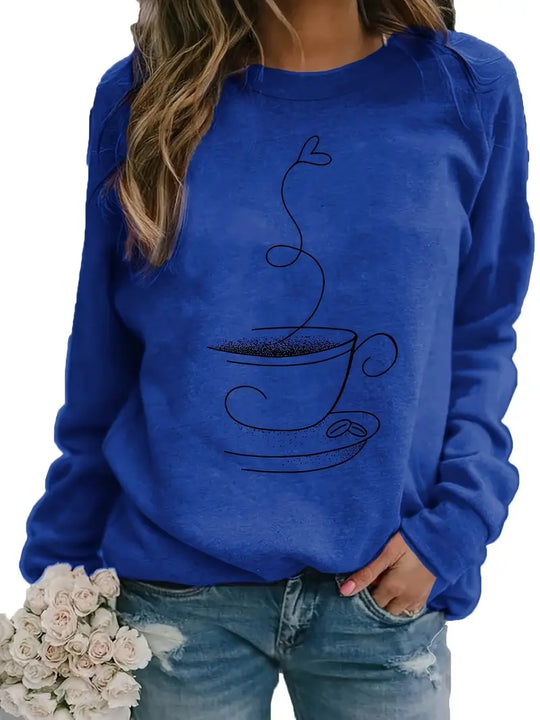 EB | Gemütliches Kaffee Grafisch Sweatshirt
