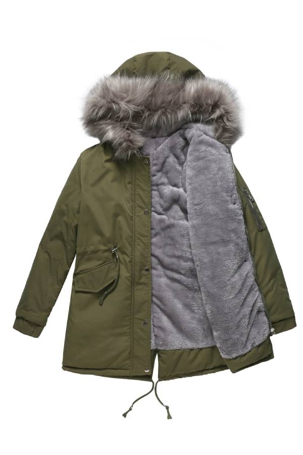 EB | Winter warmer Fleece-Mantel mit Baumwoll-Steppjacke