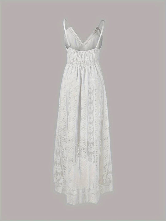 EB – boho-maxi-sommerkleid mit spaghettiträgern und v-ausschnitt
