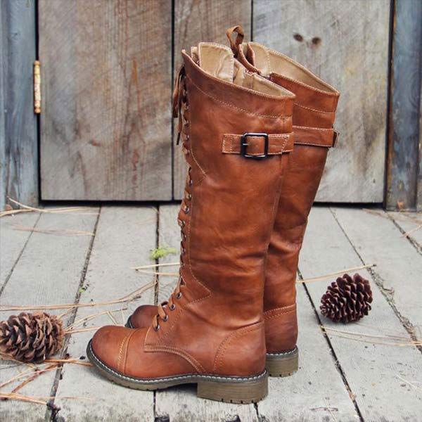 Knöchelhohe Leder-Stiefel für Frauen mit Schnürung und orthopädischem Komfort – Soraya EB