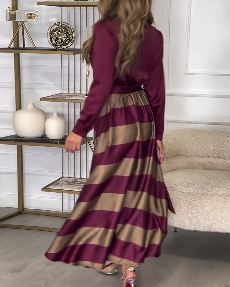 EB | Kleid mit Streifenmuster und Reversriemen