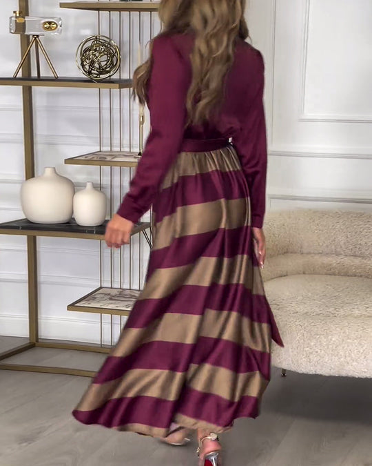 EB | Kleid mit Streifenmuster und Reversriemen