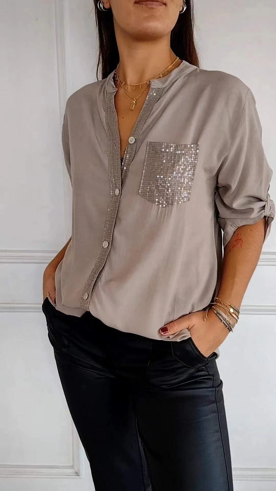 EB | Glitzerbluse Mit Paillettentasche