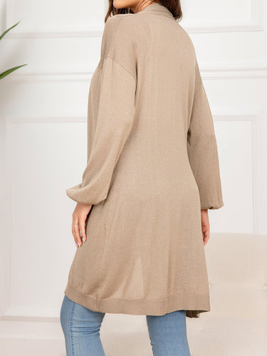 EB | Gefallen Schulter Offene Front Langarm Cardigan