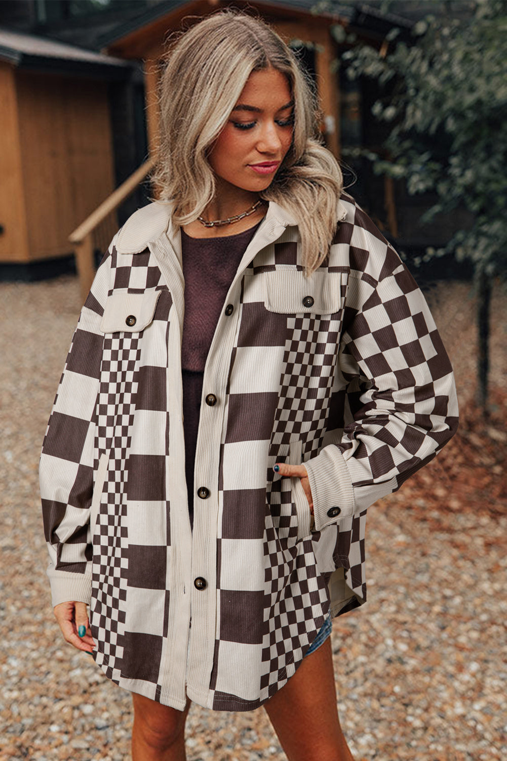 EB | Skakternet Hemdjacke Baumwollmischung Modern und Stilvoll