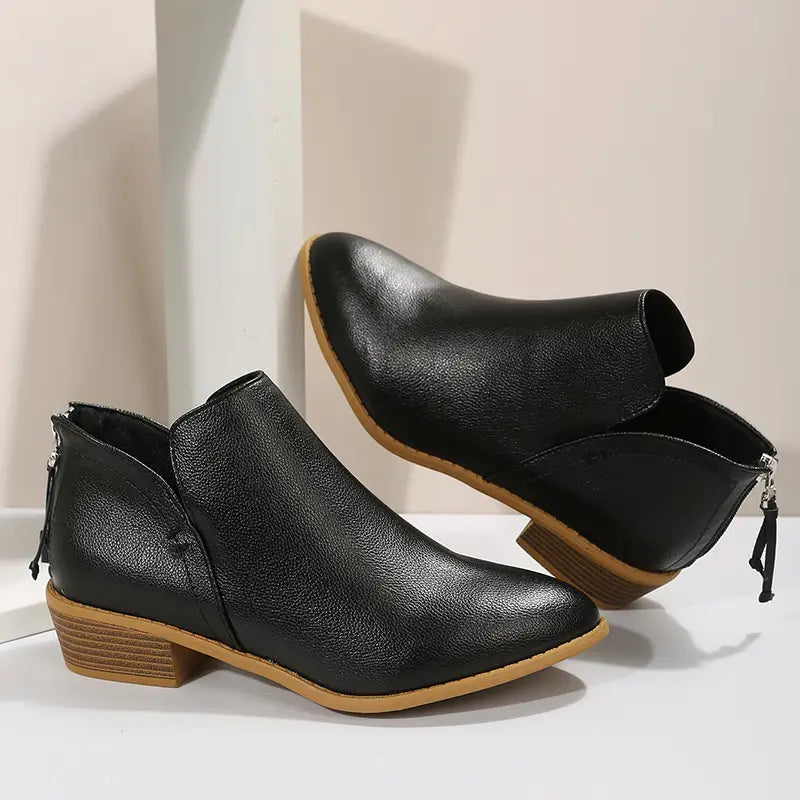 EB | V-Ausschnitt Chic Dicke Absatzstiefel für Damen