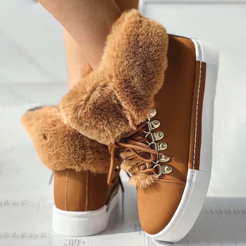 Warme Plüsch Plattform Stiefeletten EB