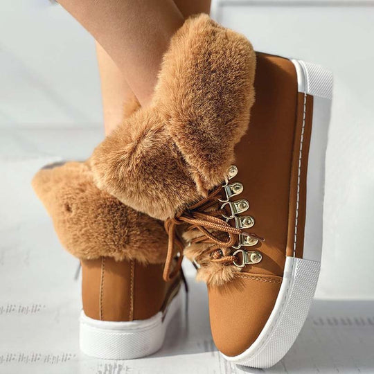 Warme Plüsch Plattform Stiefeletten EB