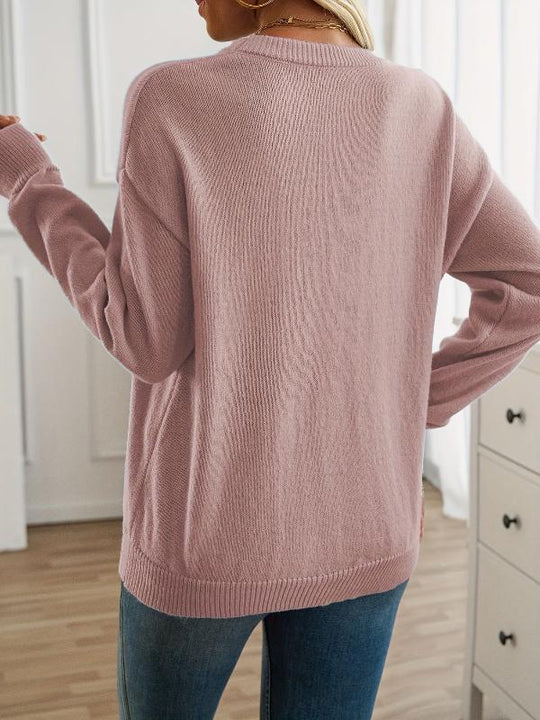 EB | Strickpullover mit Nähdetail Lockere Passform Weich und Modern