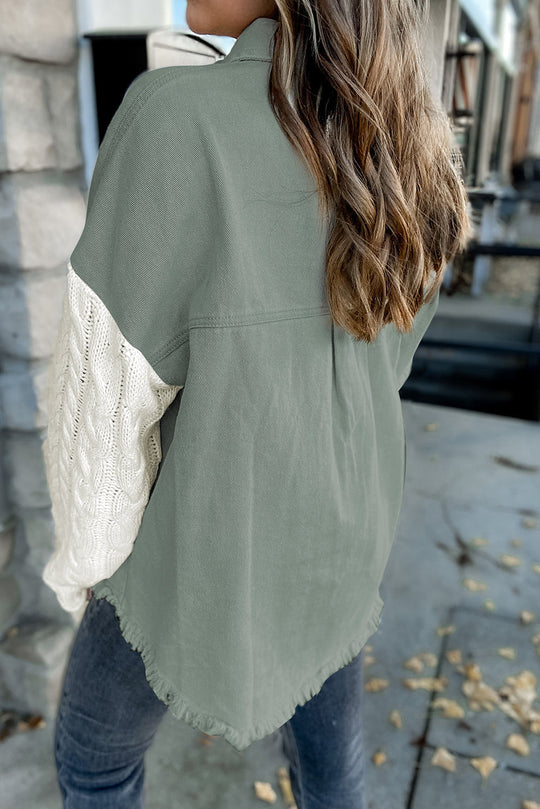 EB | Einzigartige Hybridjacke mit Strickärmeln Baumwolle und Acryl Modern und Warm