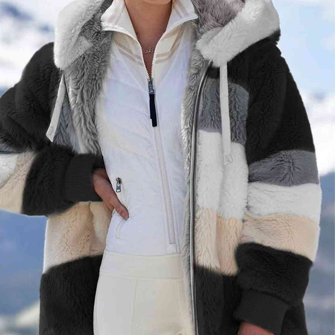 EB | Color Block Zip-Up Kapuzenjacke