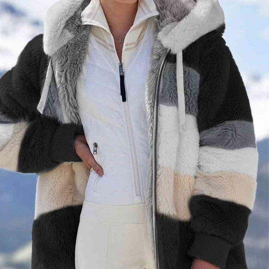 EB | Color Block Zip-Up Kapuzenjacke