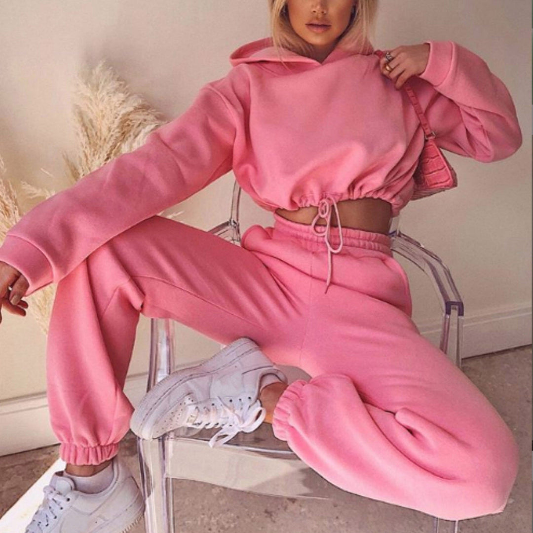 EB | Jogginganzug Zweiteiler mit Cropped Hoodie