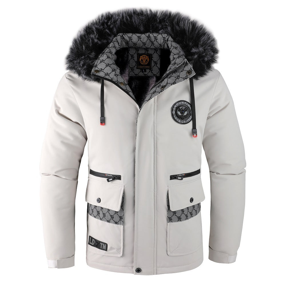 EB | Herrenjacke mit Abnehmbarer, Pelzgefütterter Kapuze