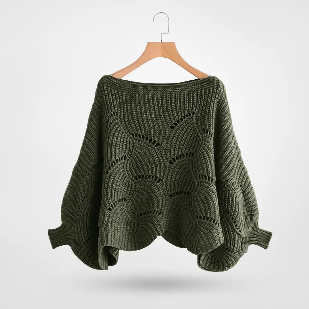 EB | Sweater - Gemütlicher Strick-Batwing-Pullover
