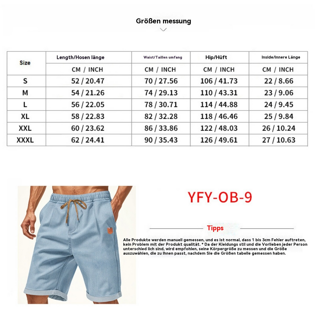 EB | Kurze Hose aus schwerem gewaschenem Baumwolldenim