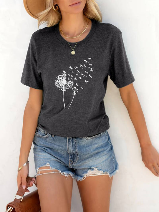 EB – T-Shirt Mit Löwenzahn-Print Und Rundhalsausschnitt