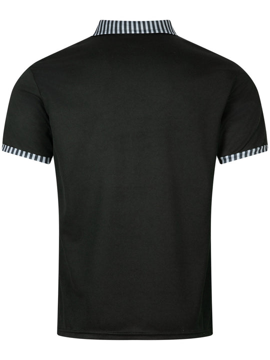 EB | Tasche Knopf Revers gestreiftes Farbschema T-Shirt