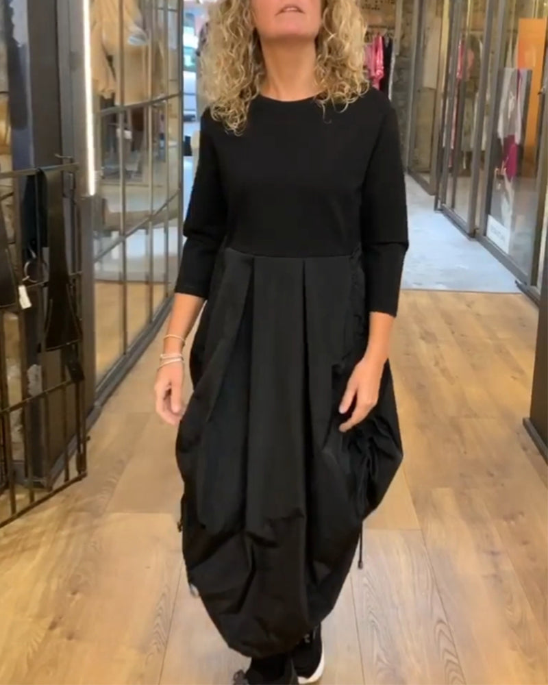 EB | Patchwork Kleid mit Kordelzug