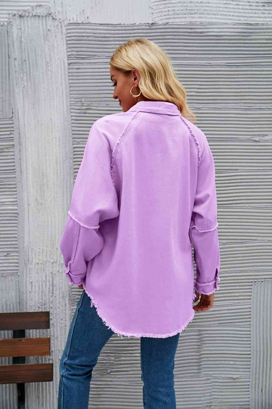 EB | Raw Hem Kragen Denimjacke