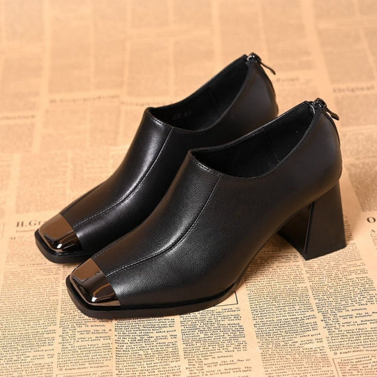 Klassische Lederoptik-Stiefeletten mit Reißverschluss EB EB