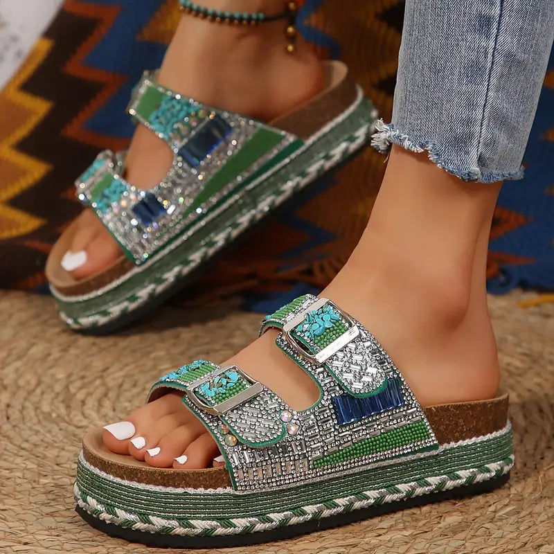 Strass-Glitzer-Sandalen für Frauen