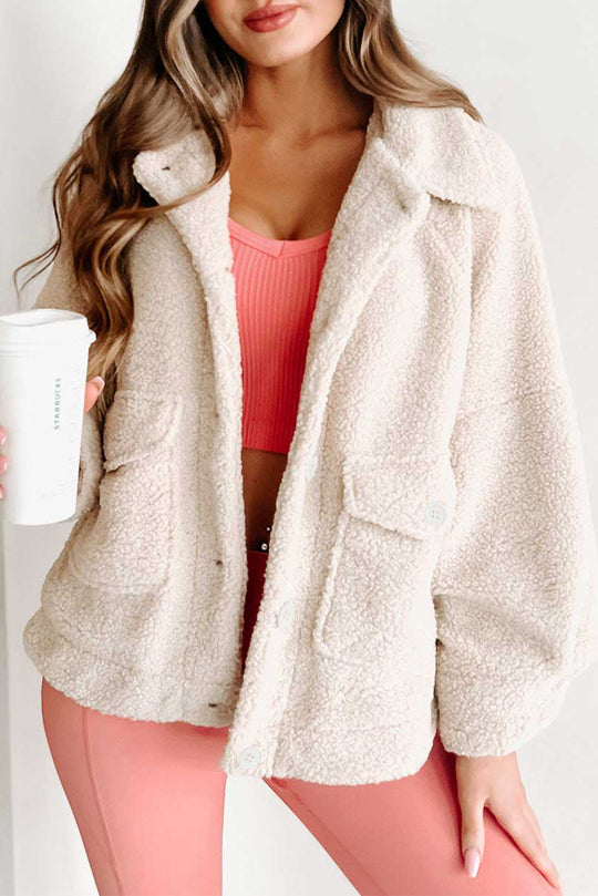 EB | Weiche Teddyjacke mit Taschen Komfortabel und Trendy Perfekt für Den Alltag
