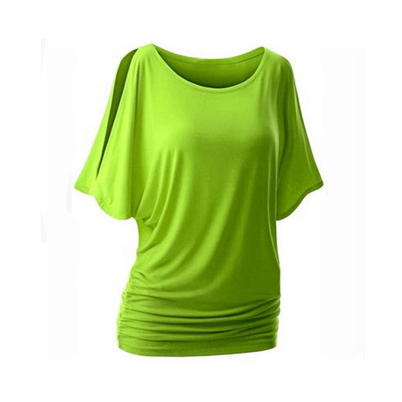 Damen lässiges Oversized-T-Shirt mit raffinierten Rüschendetails EB