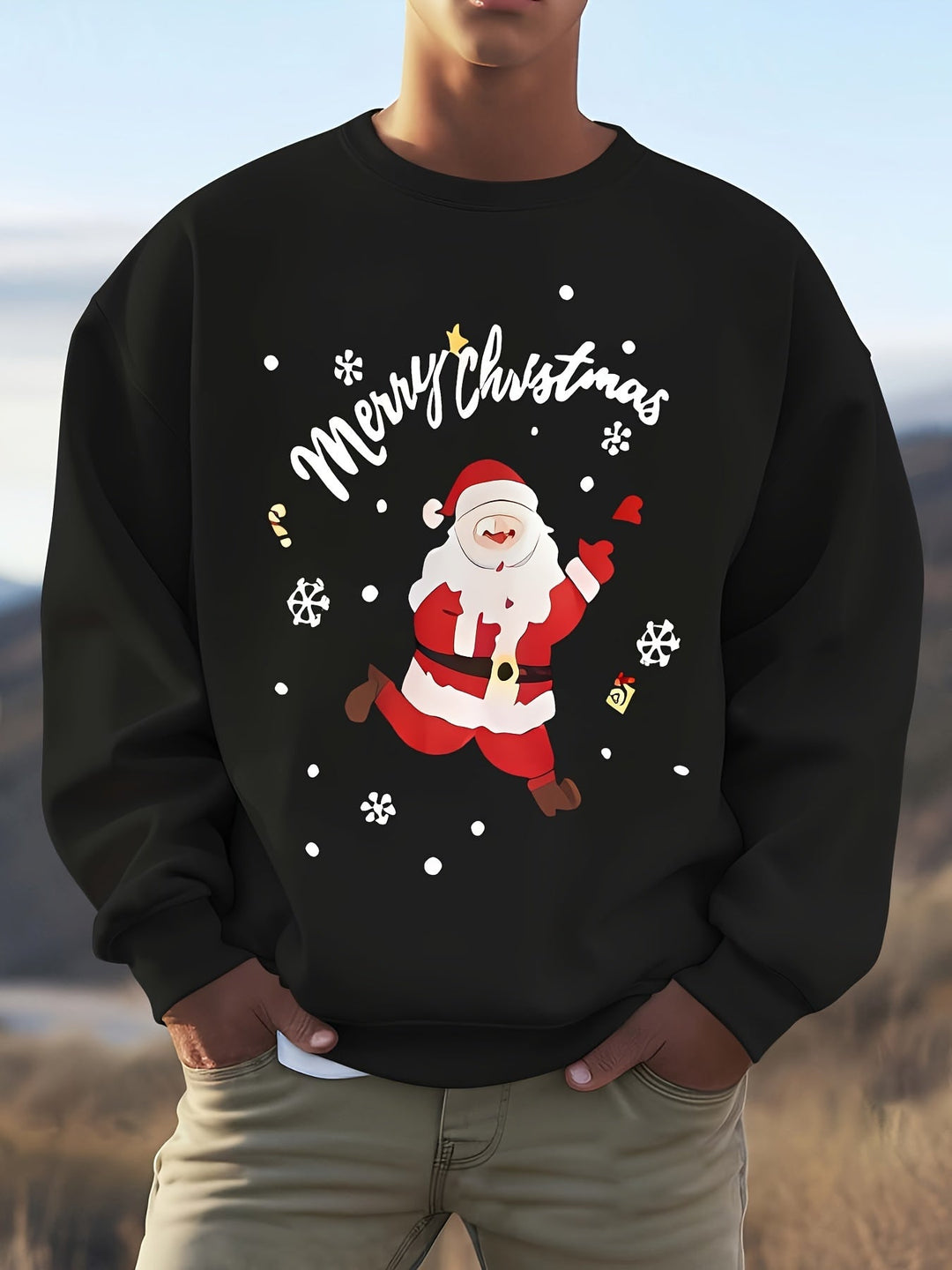 EB | Sweatshirt mit Weihnachtsmotiv Baumwolle Frohe Weihnachten Design