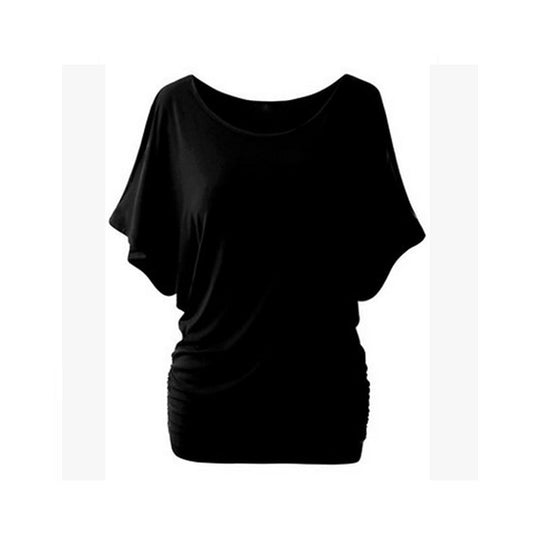 Damen lässiges Oversized-T-Shirt mit raffinierten Rüschendetails EB