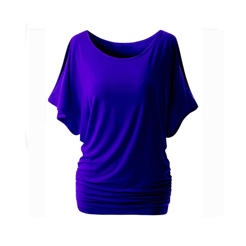 Damen lässiges Oversized-T-Shirt mit raffinierten Rüschendetails EB
