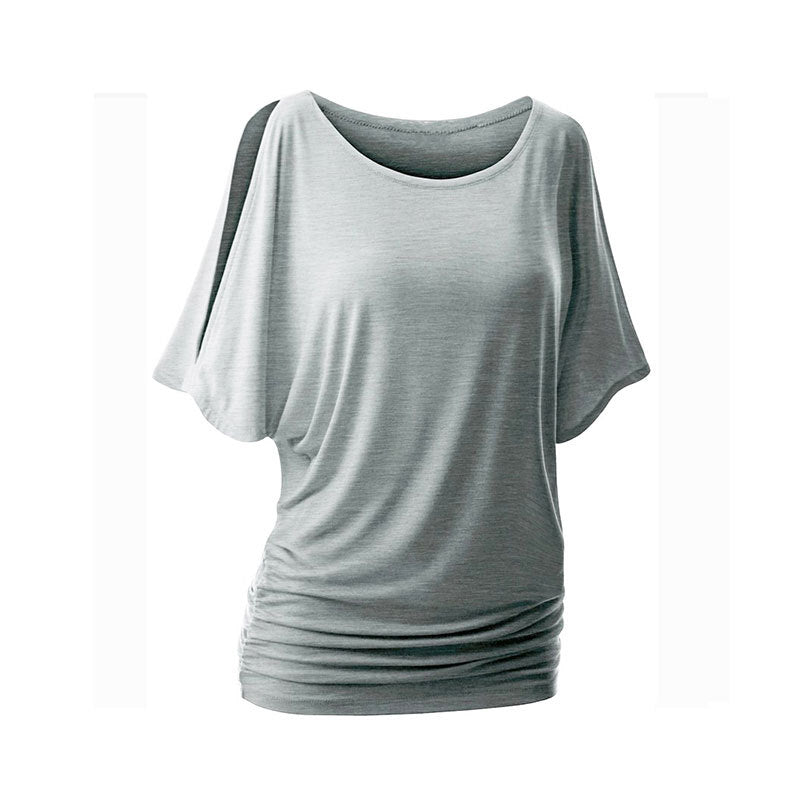 Damen lässiges Oversized-T-Shirt mit raffinierten Rüschendetails EB