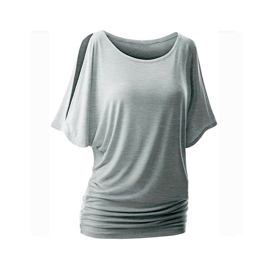 Damen lässiges Oversized-T-Shirt mit raffinierten Rüschendetails EB