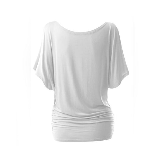 Damen lässiges Oversized-T-Shirt mit raffinierten Rüschendetails EB