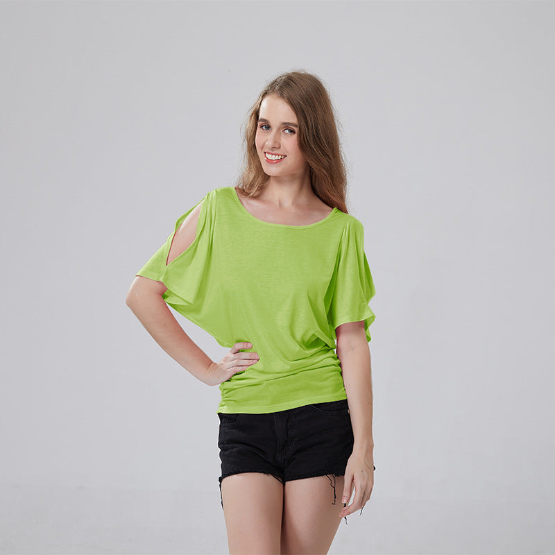 Damen lässiges Oversized-T-Shirt mit raffinierten Rüschendetails EB