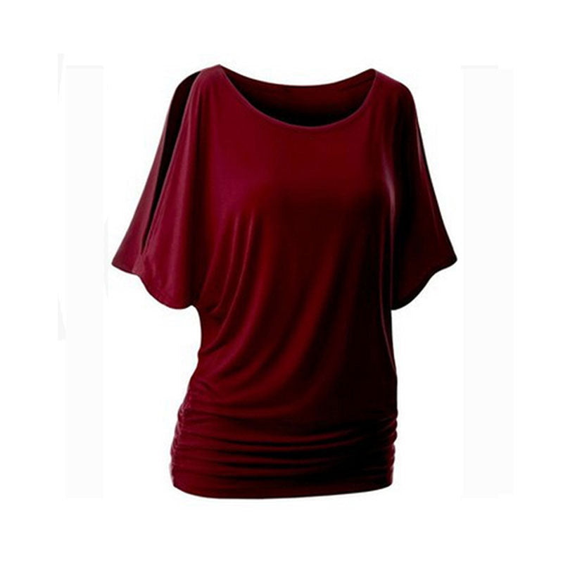 Damen lässiges Oversized-T-Shirt mit raffinierten Rüschendetails EB