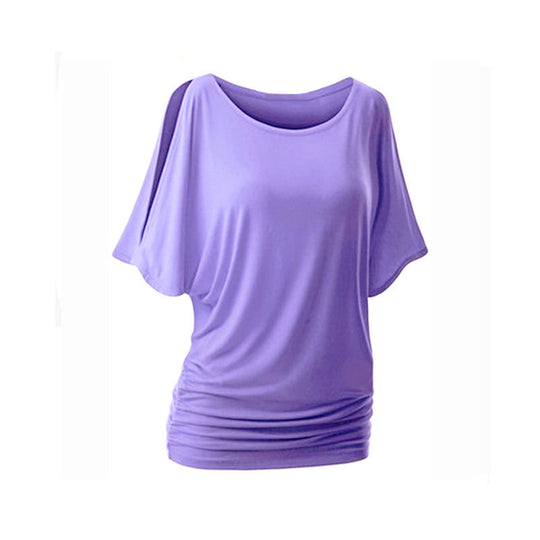 Damen lässiges Oversized-T-Shirt mit raffinierten Rüschendetails EB