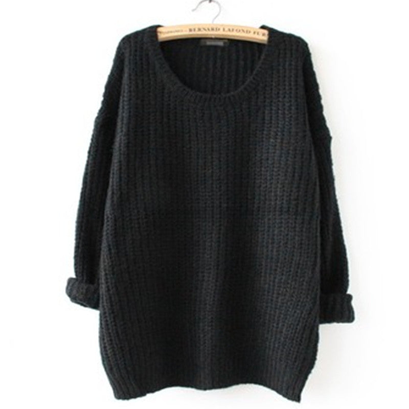 Damen lockerer Strickpullover mit weitem Schnitt und luftiger Struktur EB