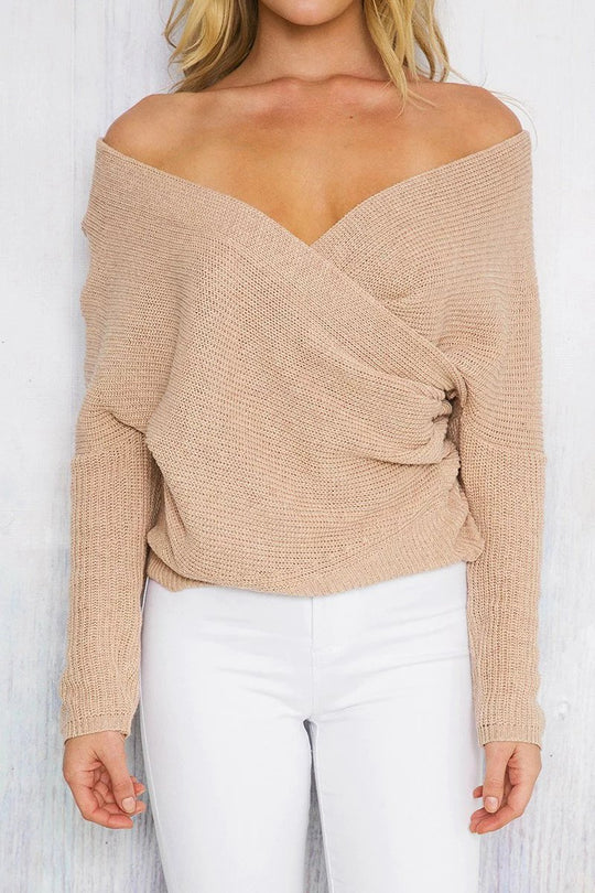 Damen Wickelpullover mit traumhaftem V-Ausschnitt und lässiger Passform EB