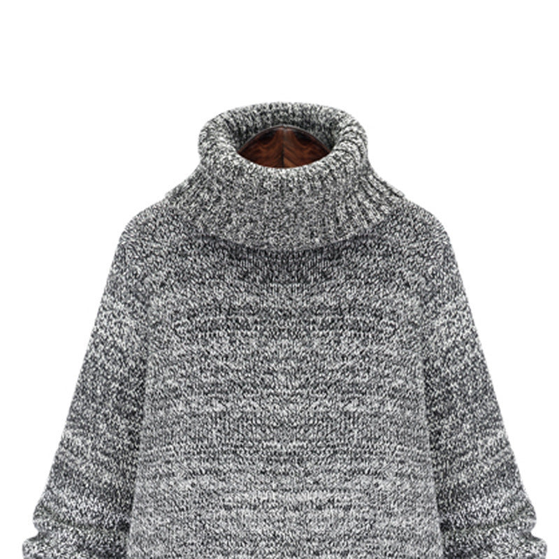 Damen Strickpullover mit hohem Kragen und lässigem Oversize-Schnitt EB