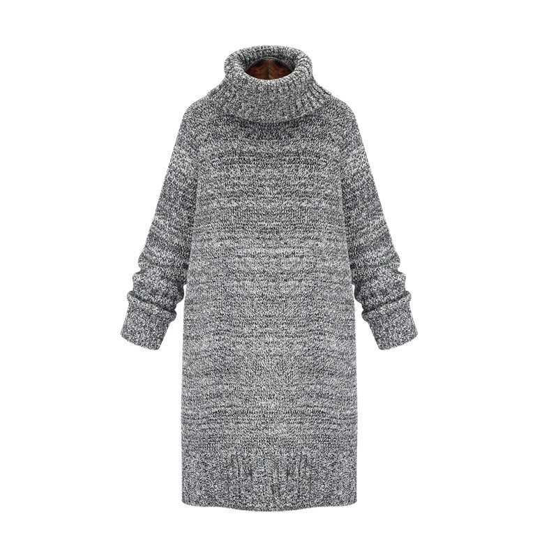 Damen Strickpullover mit hohem Kragen und lässigem Oversize-Schnitt EB