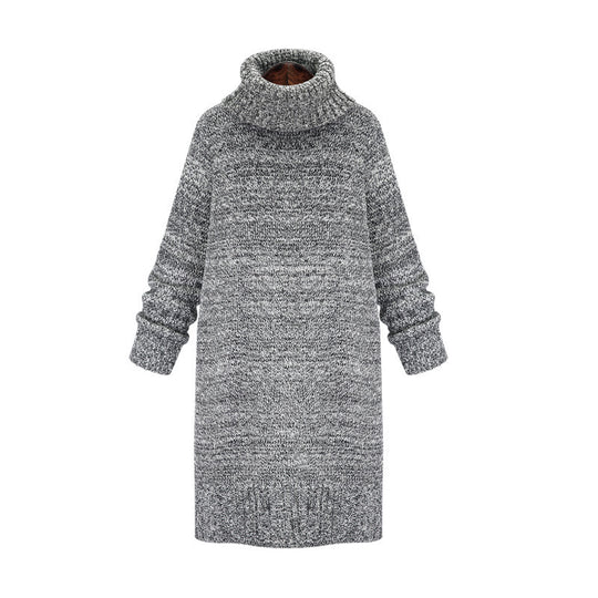 Damen Strickpullover mit hohem Kragen und lässigem Oversize-Schnitt EB