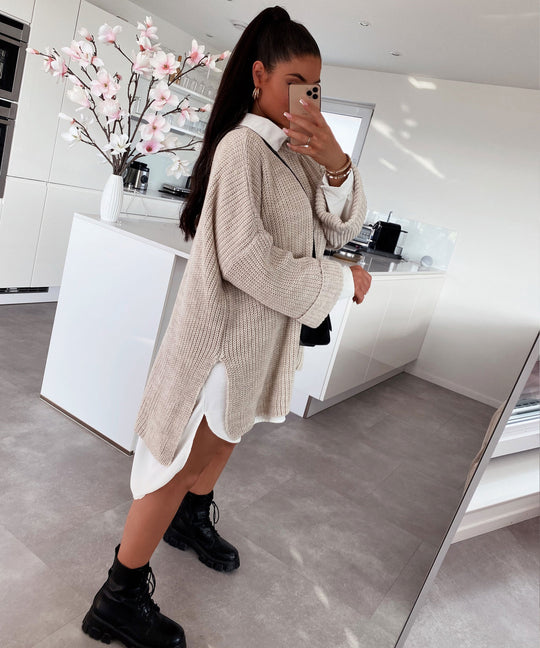 EB | Gemütlicher Oversized Strickpullover In Sanftem Beige