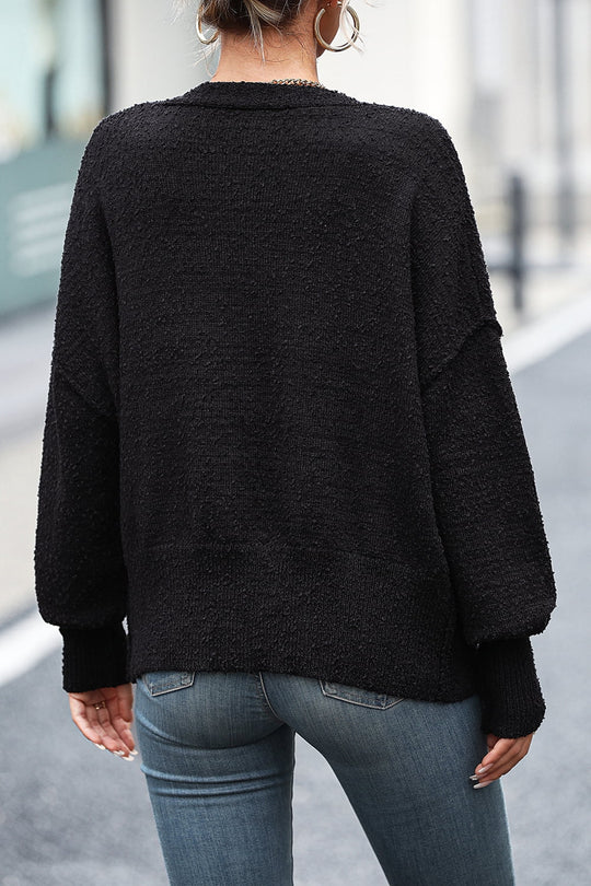 EB | Knopfleiste Cardigan mit fallen Schultern