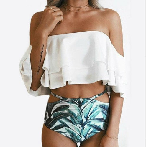 Damen Off-Shoulder Badeset mit Cut-Out-Details EB
