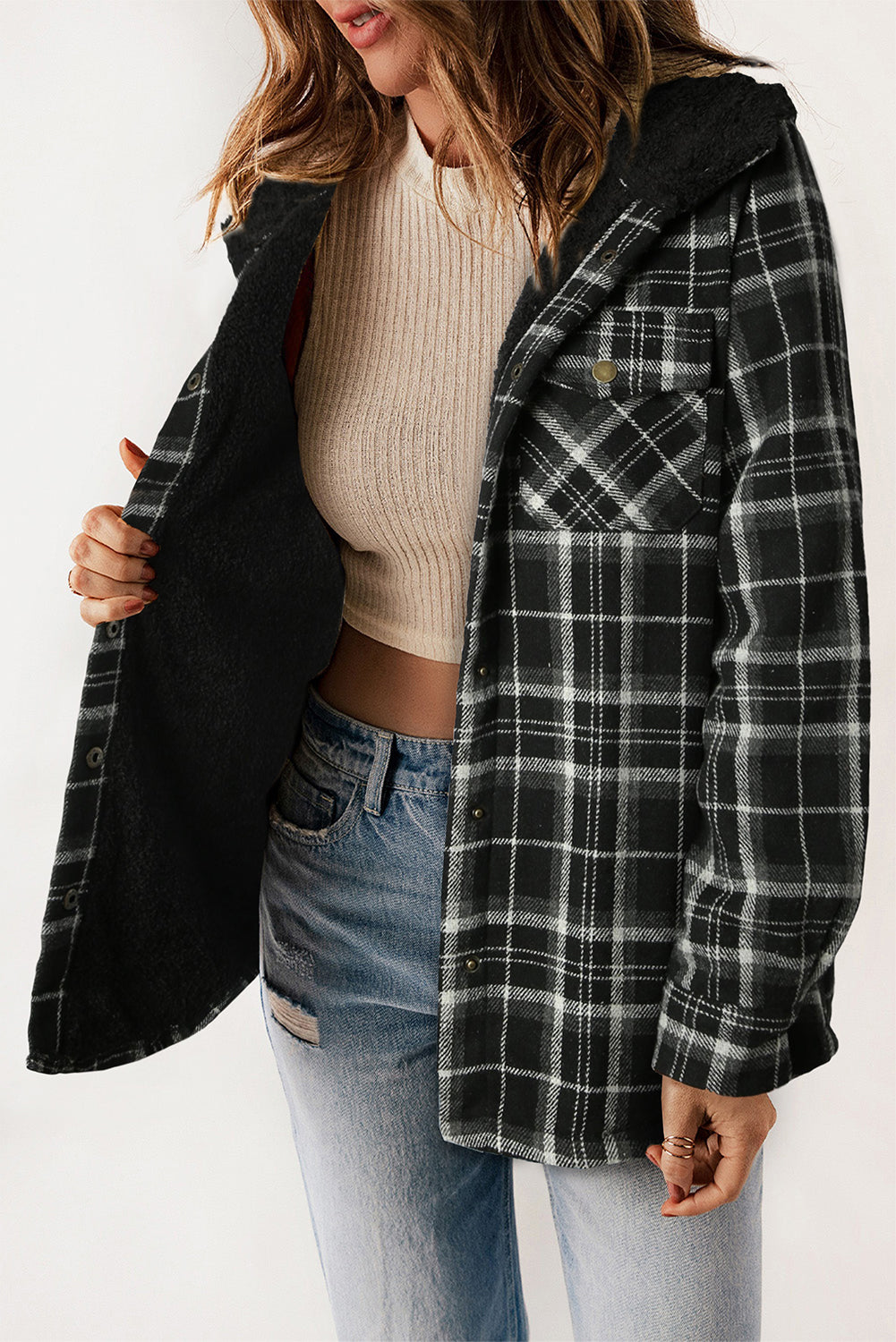 EB | Gitterjacke mit Plüschfutter Warm und Stilvoll Ideal für Den Alltag